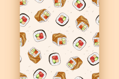 Sushi seamless pattern