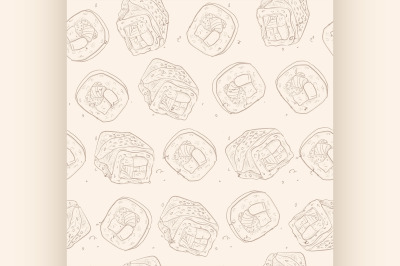 Sushi seamless pattern