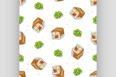 Sushi seamless pattern