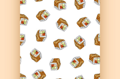 Sushi seamless pattern