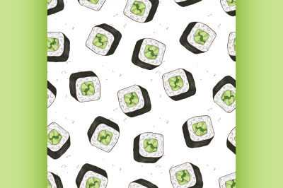 Sushi seamless pattern