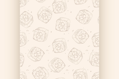 Sushi seamless pattern