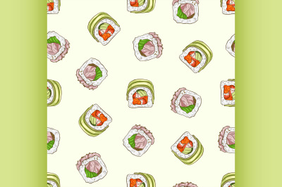 Sushi seamless pattern