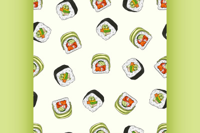 Sushi seamless pattern