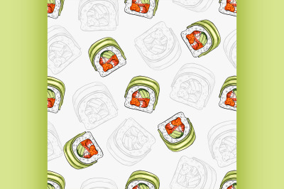 Sushi seamless pattern