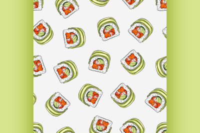 Sushi seamless pattern