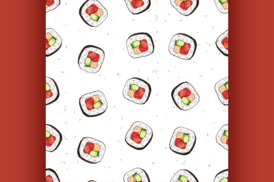 Sushi seamless pattern