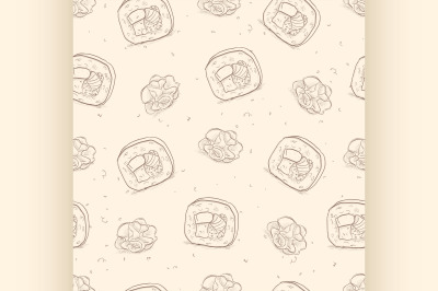 Sushi seamless pattern