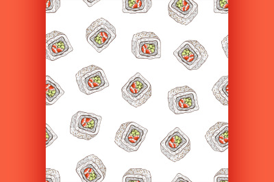 Sushi seamless pattern