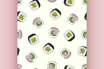 Sushi seamless pattern