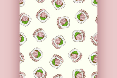 Sushi seamless pattern