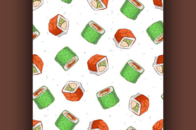 Sushi seamless pattern