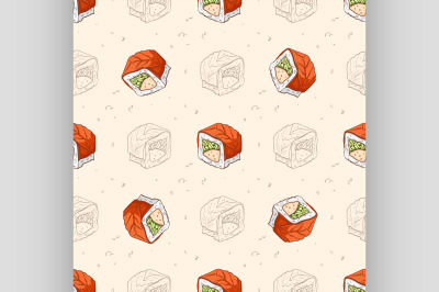 Sushi seamless pattern