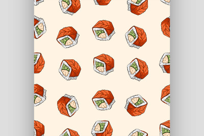 Sushi seamless pattern