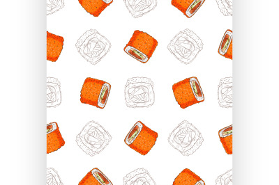 Sushi seamless pattern