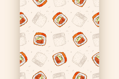 Sushi seamless pattern