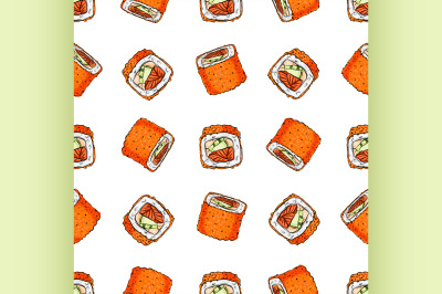 Sushi seamless pattern