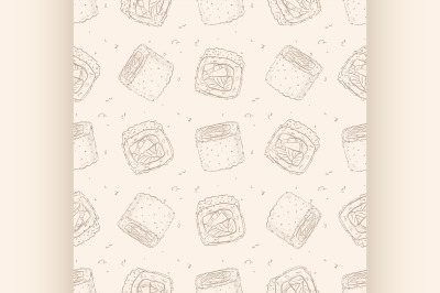 Sushi seamless pattern