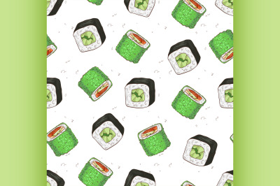 Sushi seamless pattern