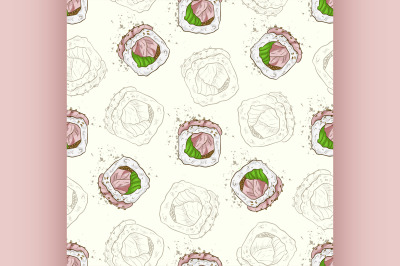 Sushi seamless pattern