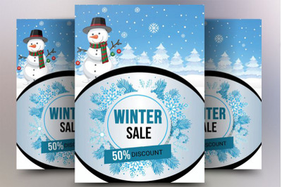 Winter Sale Poster Template