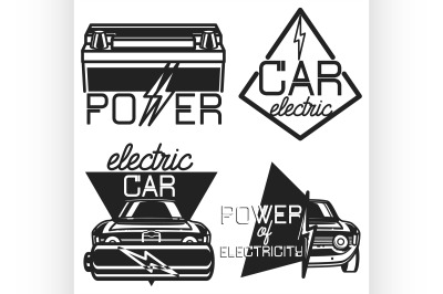 Vintage electric car emblems