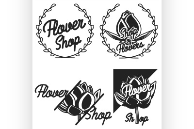 Vintage flower shop emblems