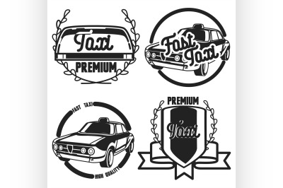 Vintage taxi emblems