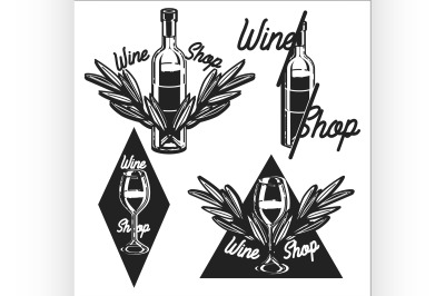 Vintage wine shop emblems