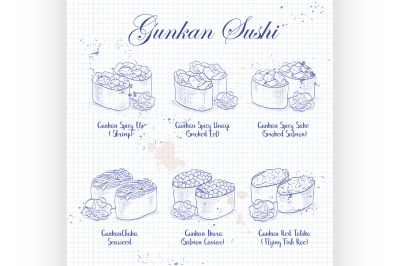 Vector set, Gunkan Sushi