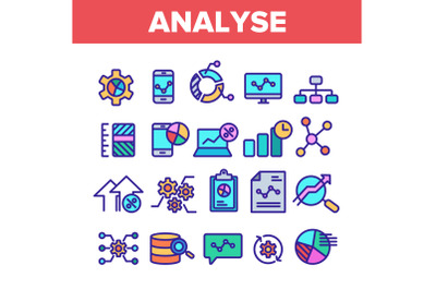 Color Analyse Element Sign Icons Set Vector