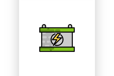 Electric car flat icon