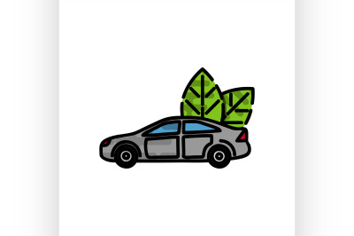 Electric car flat icon