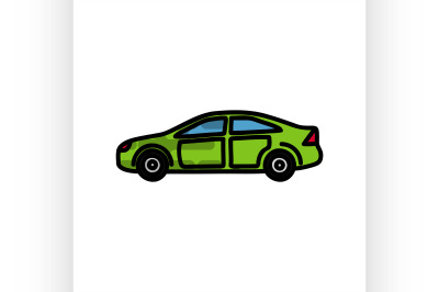 Electric car flat icon