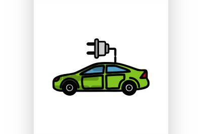 Electric car flat icon