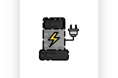 Electric car flat icon