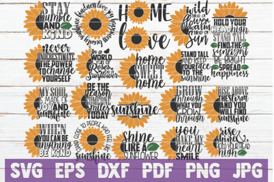 Sunflower SVG Bundle | Sunflower Quotes SVG Cut Files