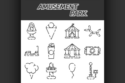 Amusement park icon set