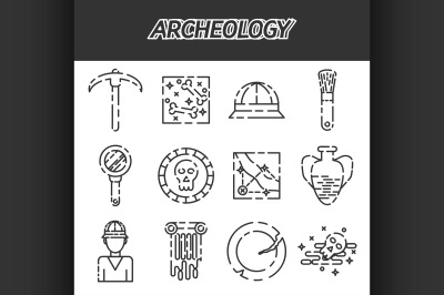 Archeology icon set