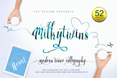 Milkytwins Modern Wave Calligraphy