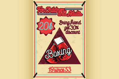 Color vintage Boxing poster