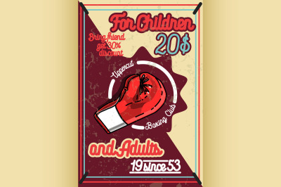 Color vintage Boxing poster