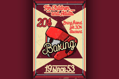 Color vintage Boxing poster