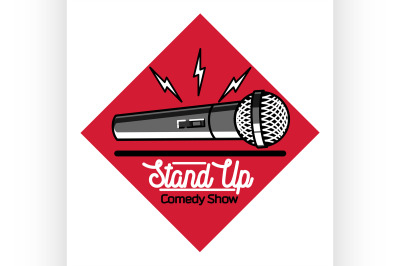 Color vintage Stand up comedy show emblem