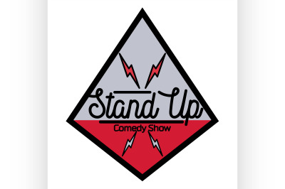 Color vintage Stand up comedy show emblem