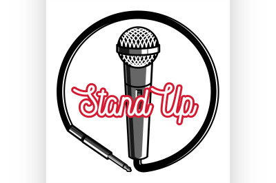 Color vintage Stand up comedy show emblem