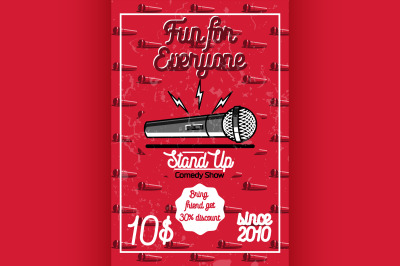 Color vintage Stand up comedy show poster