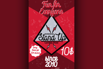 Color vintage Stand up comedy show poster