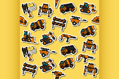 Colored construction machinery pattern