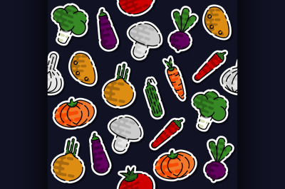 Colored vegetables pattern